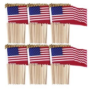 150 Pcs American Flags on wooden Stick, 12X 16 Inch US Flags